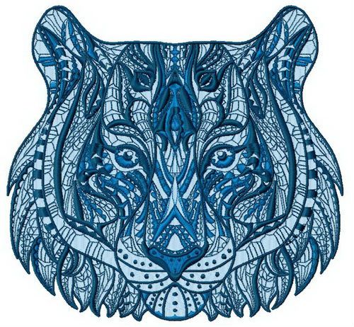 Mosaic tiger 2 machine embroidery design