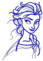 Elsa sketch 8 embroidery design