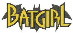 Batgirl silhouette embroidery design