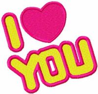I love you free embroidery design 3