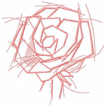 Pink rose sketch free embroidery design 11