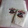 Embroidered white bath towels with Southampton Football Club logo 
