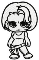 Chibi Maggie embroidery design