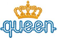 Queen embroidery design