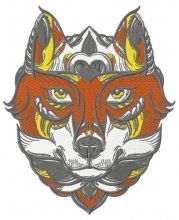 Fox in the mask embroidery design