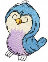 Desenho de bordado grátis de passarinho azul fofo