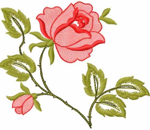 Roses free machine embroidery design