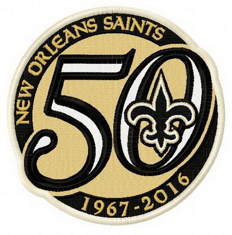 New Orleans Saints 50th anniversary machine embroidery design