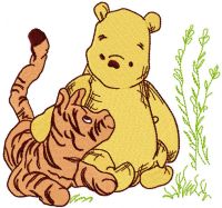Desenho clássico de bordado sem tigre e Winnie Pooh
