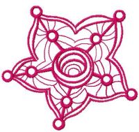 Pink flower free embroidery design