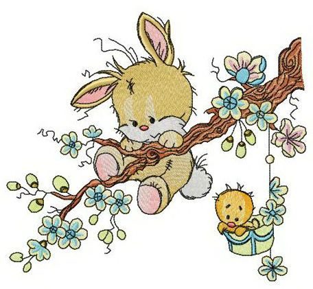 Hold on, bunny! machine embroidery design