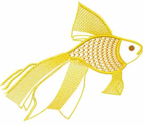 Gold fish free embroidery design 5