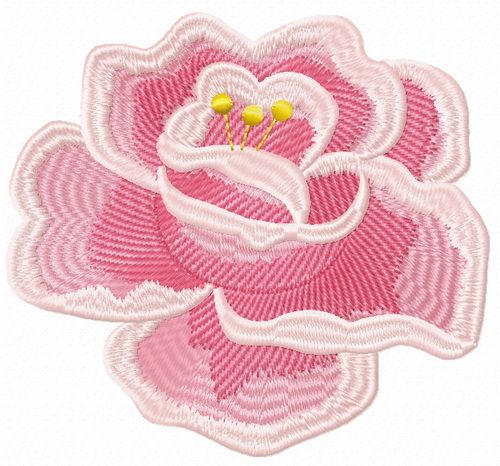 Unusual rose machine embroidery design