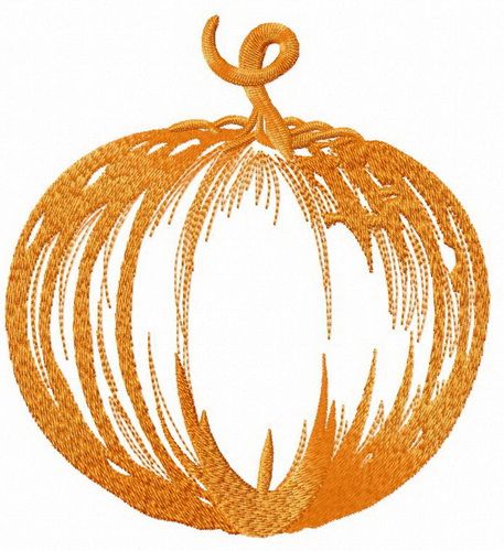 Ripe pumpkin machine embroidery design