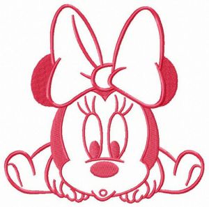 Minnie crawls embroidery design