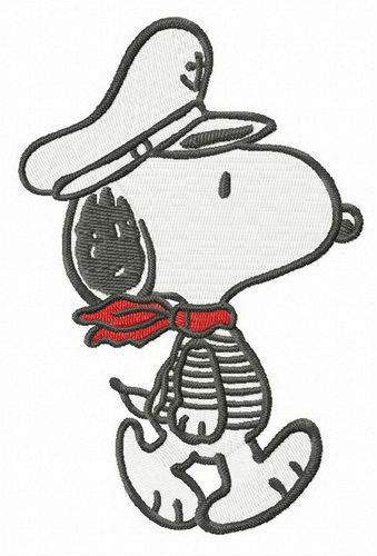 Snoopy the captain machine embroidery design