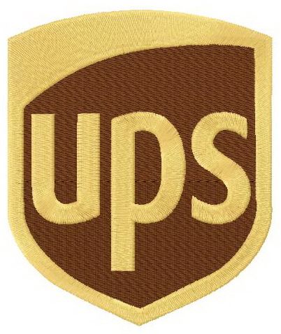 UPS logo classic with tatami border machine embroidery design