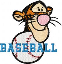 Tigger Baseball Logo embroidery design
