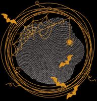 Halloween golden frame embroidery design