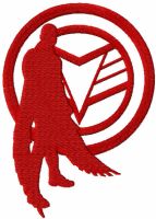 Falcon winter soldier one colored embroidery design
