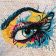 Embroidered winged eye design