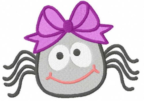 Smiling cute spider free embroidery design