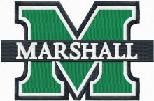 Marshall University logo embroidery design