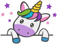 Unicorn fantasy time embroidery design