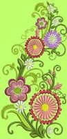 Flowers Firework embroidery design