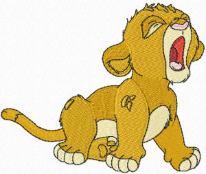 Simba can sleep embroidery design
