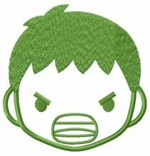 Hulk face embroidery design