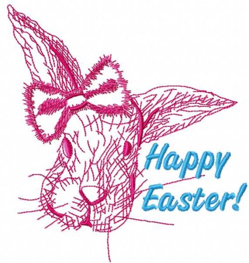 Happy easter bunny free embroidery design