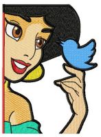 Jasmin with bird 2 embroidery design