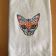 Towel with mexican cat embroidery design