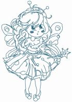 Fairy costume for little girl embroidery design