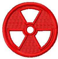 Radiation hazard symbol embroidery design