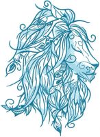 Blue lion embroidery design