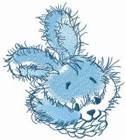 Bunny muzzle with knitted scarf embroidery design