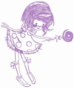 Day and night fairy embroidery design