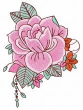 Fragrant rose embroidery design