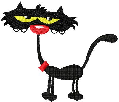Black cat free embroidery design