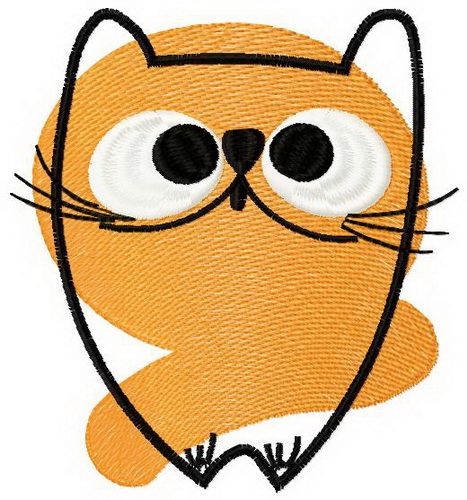 Orange cat 1 machine embroidery design