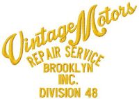 Vintage Motors embroidery design