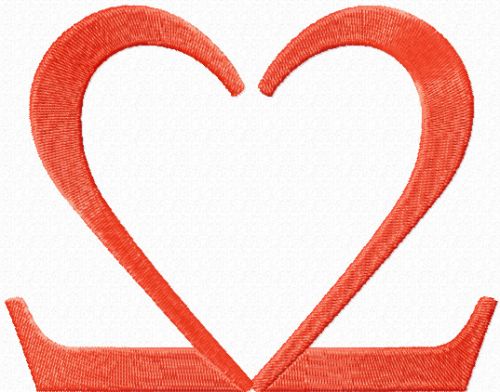 Heart love free machine embroidery design