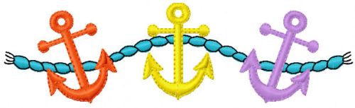three anchors free embroidery design
