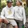 pullover hoodie with Married couple embroidery design