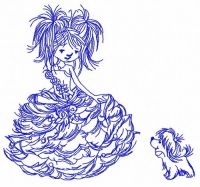 Girl in a luxurious dress 4 embroidery design