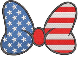 American bow embroidery design