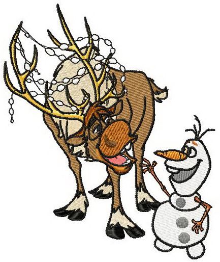 Sven and Olaf machine embroidery design