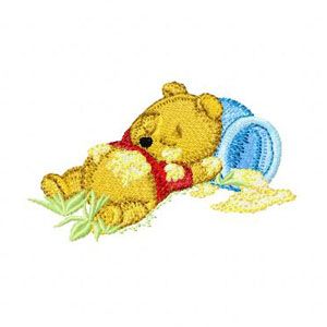 Sleep Baby Pooh  embroidery design